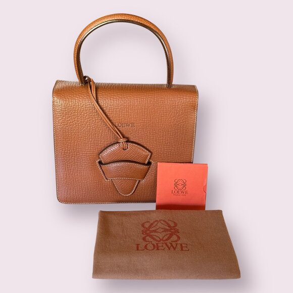 Loewe Barcelona Embossed Leather Top Handle Bag w/ Dust Bag - Picture 2 of 11